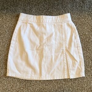 Lioness White Denim Mini Skirt